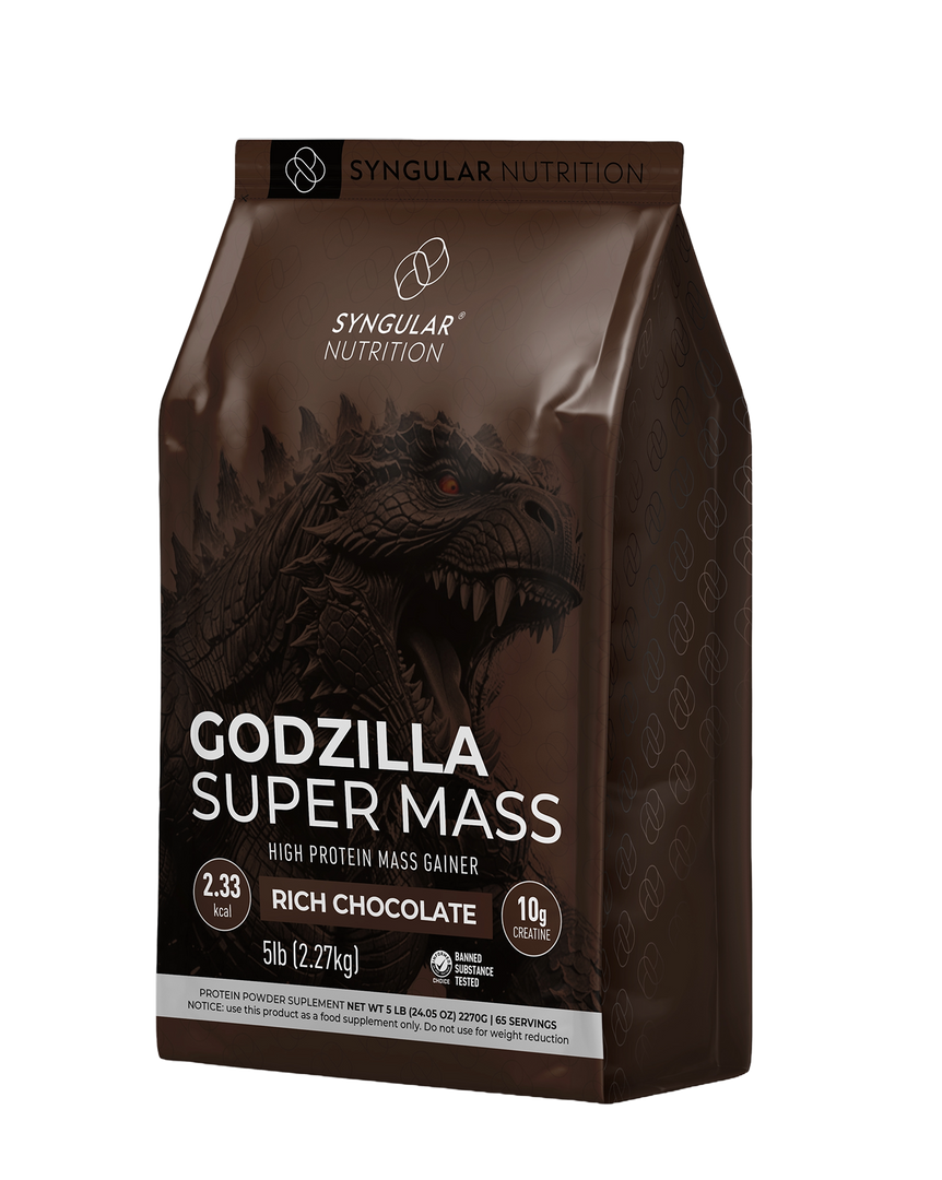 GODZILLA Super Mass Gainer – Rich Chocolate – 5lb (65 Servings) – Syngular Nutrition