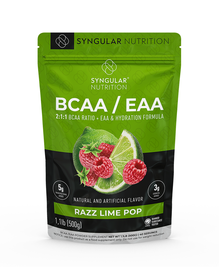 BCAA/ EAA 2:1:1 - Razz Lime Pop 1.1lb (40 servings) - Syngular Nutrition