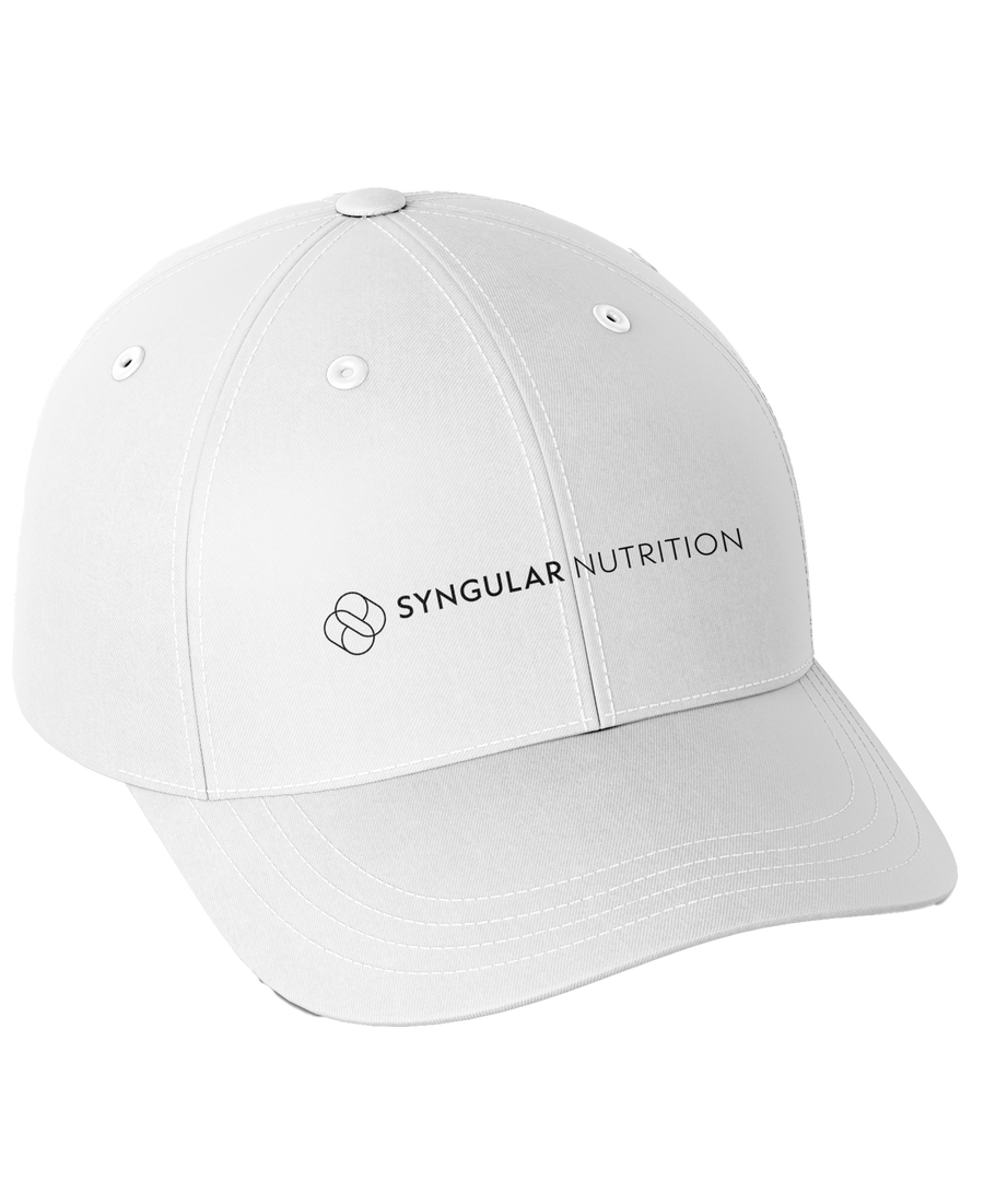 Baseball Cap – One Line Logo (White) – Syngular Nutrition