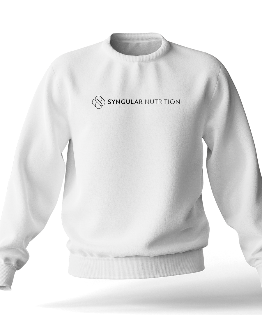 Sweatshirt (white) One-Line logo - Syngular Nutrition