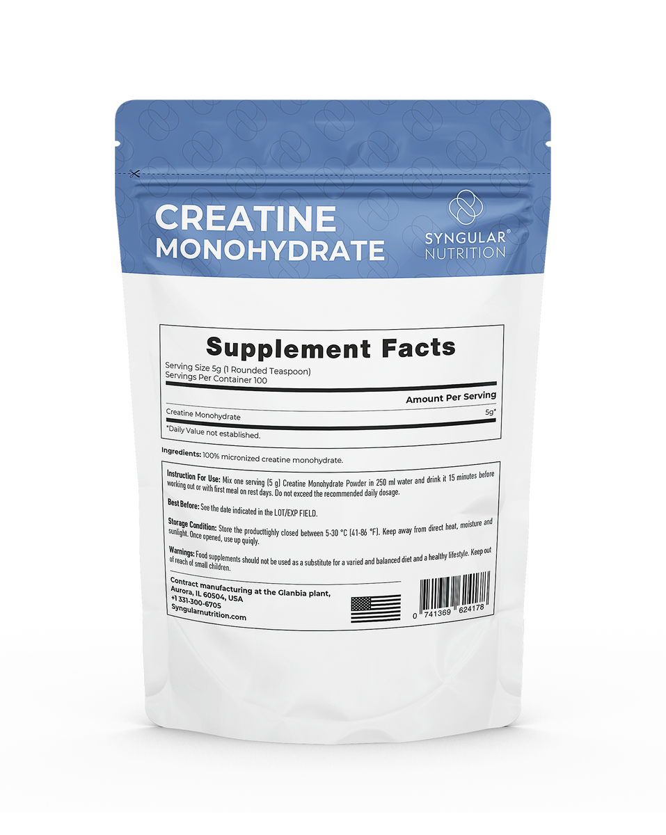Creatine Ar Creatine Monohydrate Powder – 500g (100 Servings) | Syngular Nutrition