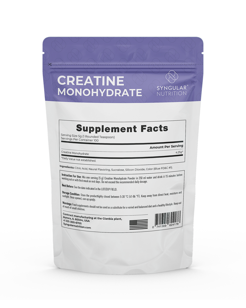 Creatine Monohydrate – Blue Grapes 500g (100 Servings) – Syngular Nutrition