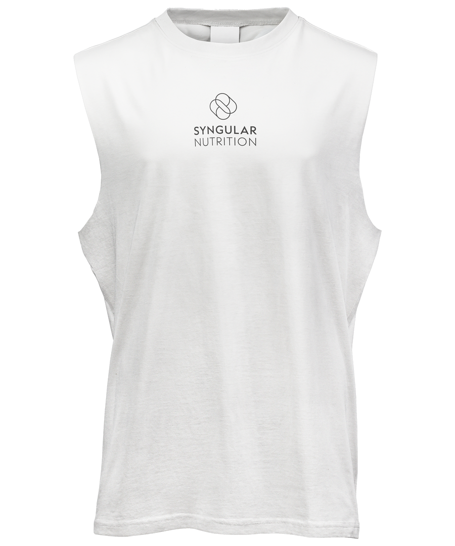 Sleeveless Shirt (White) – Syngular Nutrition