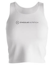 Female Top and Leggings – One Line Logo (White) – Syngular Nutrition