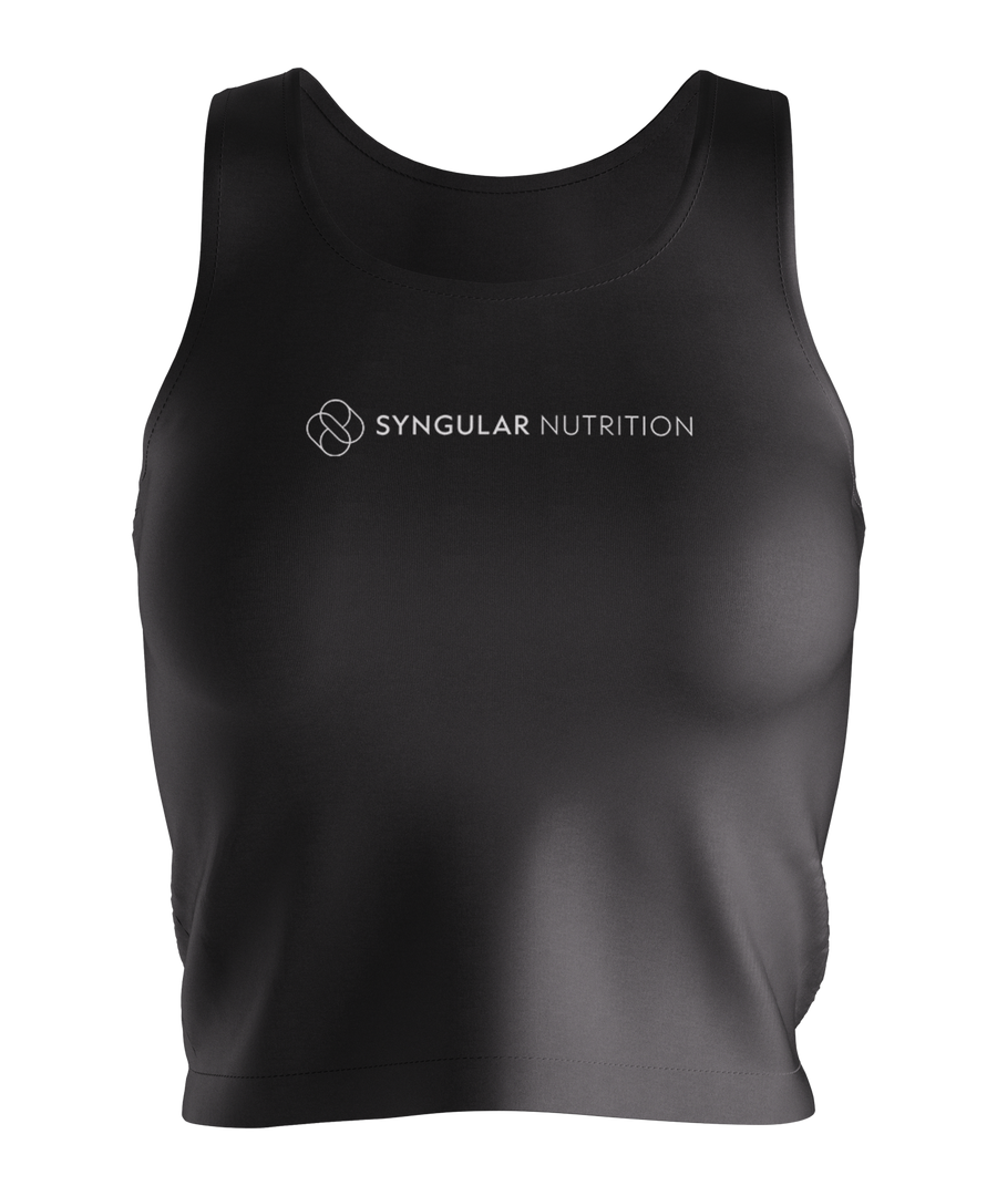 Female Top and Leggings – One Line Logo (Black) – Syngular Nutrition