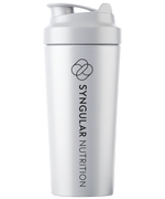 Load image into Gallery viewer, Shaker 700ml – One Line Logo (White) – Syngular Nutrition
